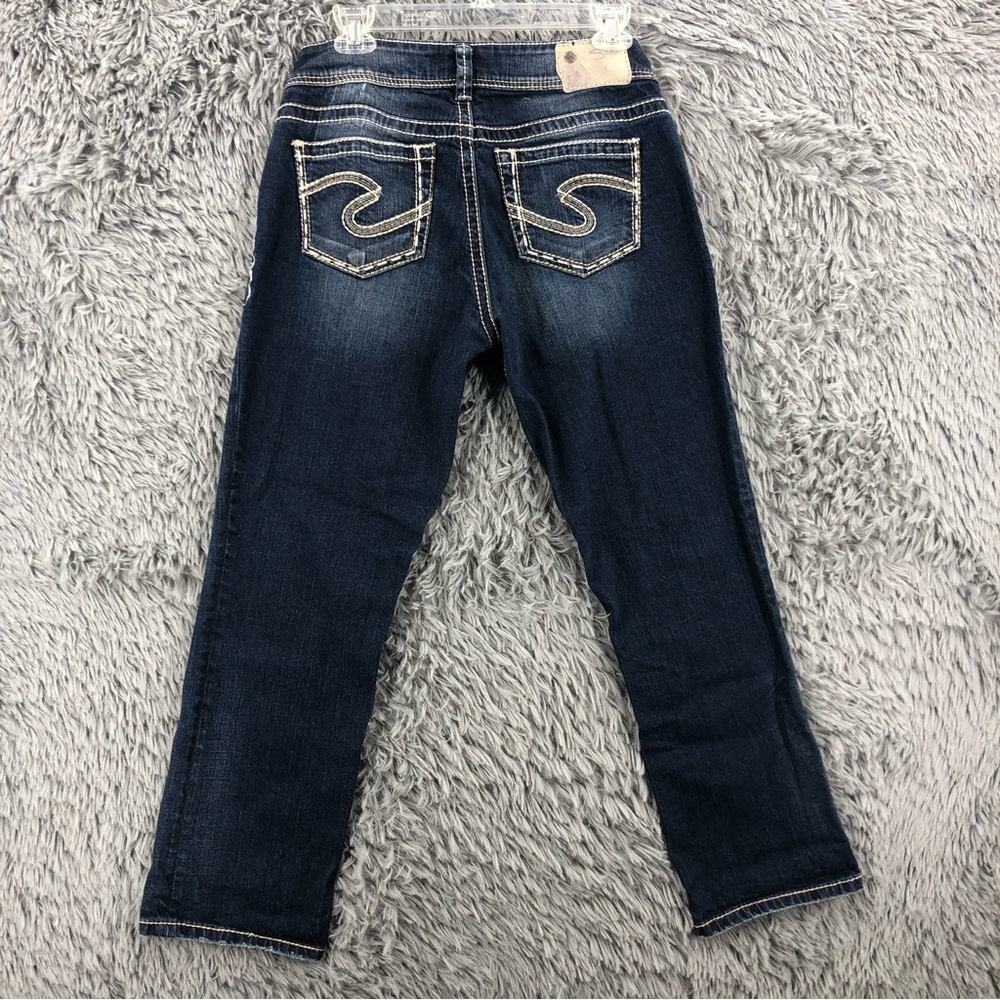 Silver Jeans Womens Size 29 Suki Denim Embroidered Darker Wash Capris
